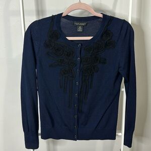Banana republic extra fine merino wool navy cardigan